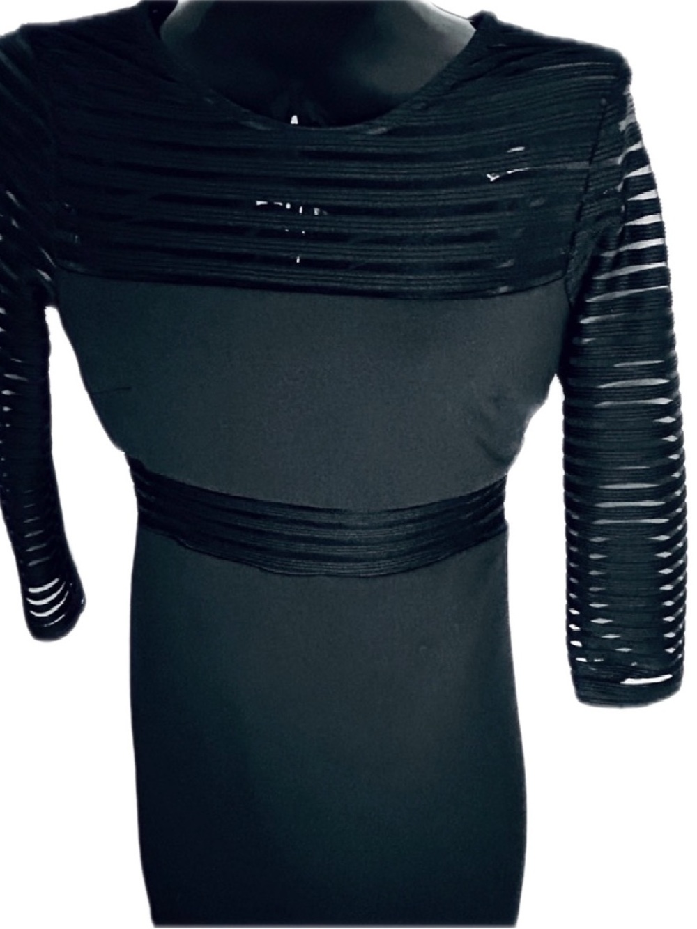 Lulu's Black Sheer Sleeve Dress NWOT - Picture 5 of 9